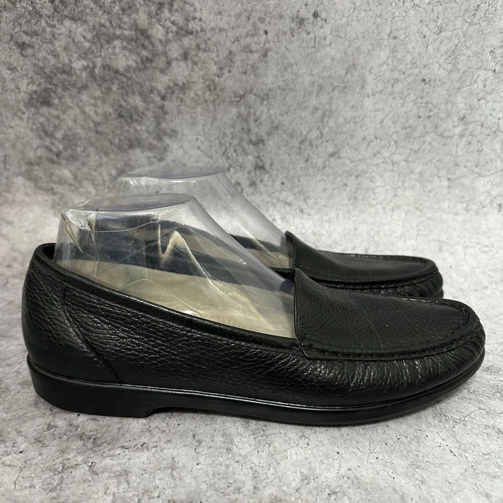 SAS Simplify Loafers Womens 10 Slim Black Leather Comfort Moccasin Slip On Shoes